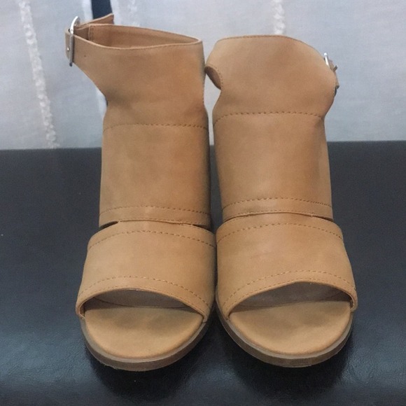 Dolce Vita Brista Tan Peep toe Stacked Block heel Bootie sandal size 10 - Picture 10 of 11